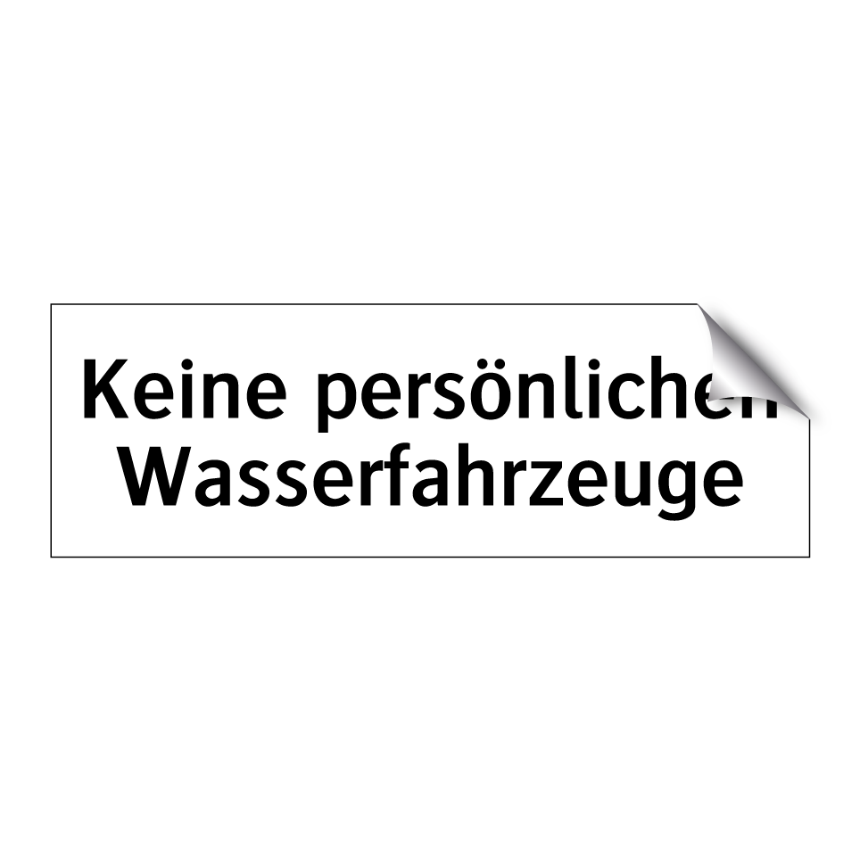 Keine persönlichen Wasserfahrzeuge