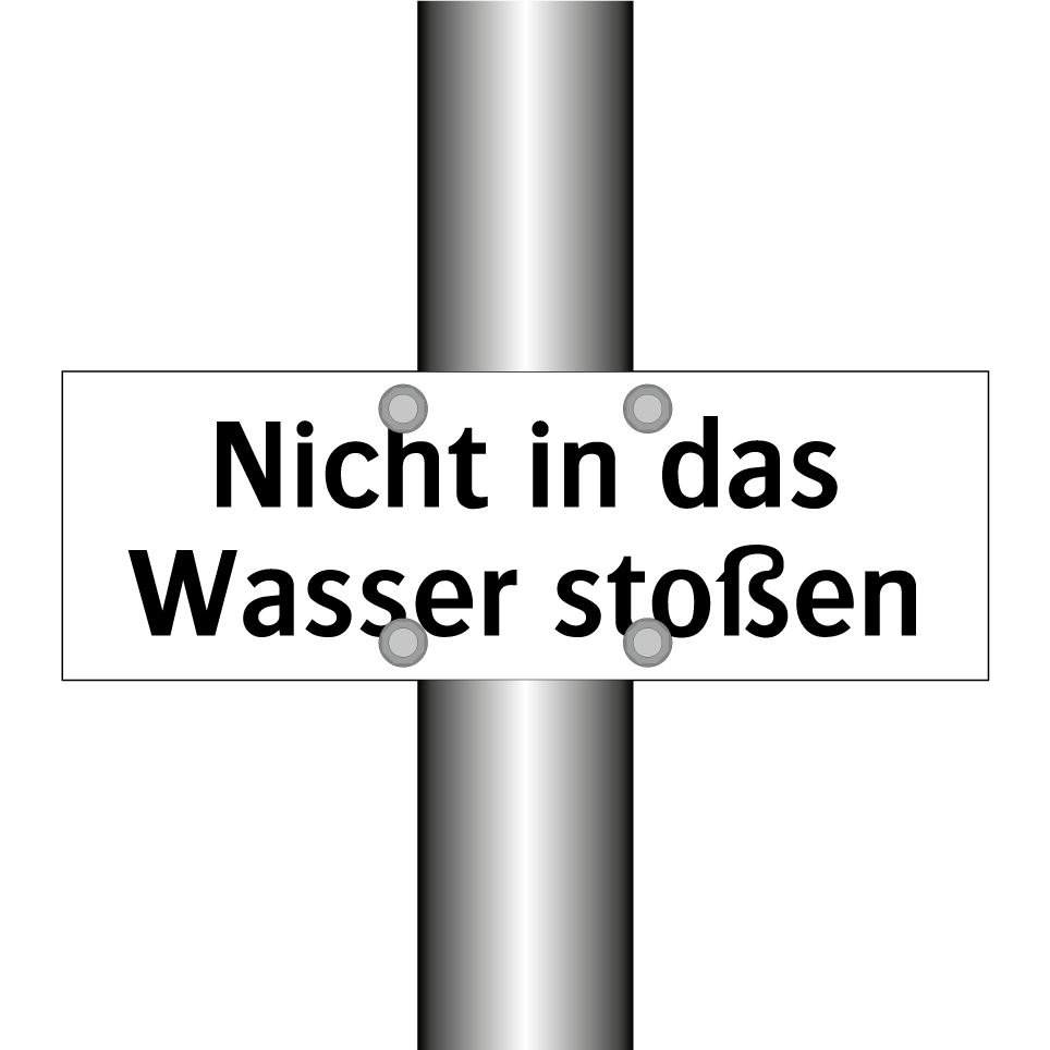 Nicht in das Wasser stoßen