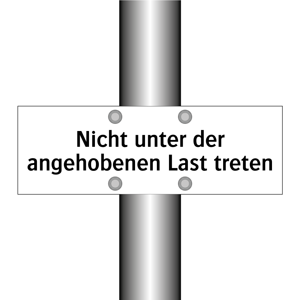 Nicht unter der angehobenen Last treten