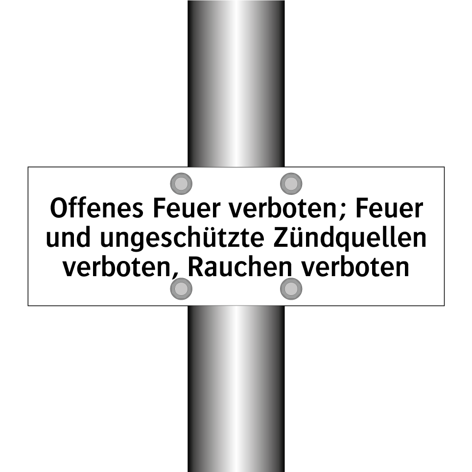 Offenes Feuer verboten; Feuer und ungeschützte Zündquellen verboten, Rauchen verboten