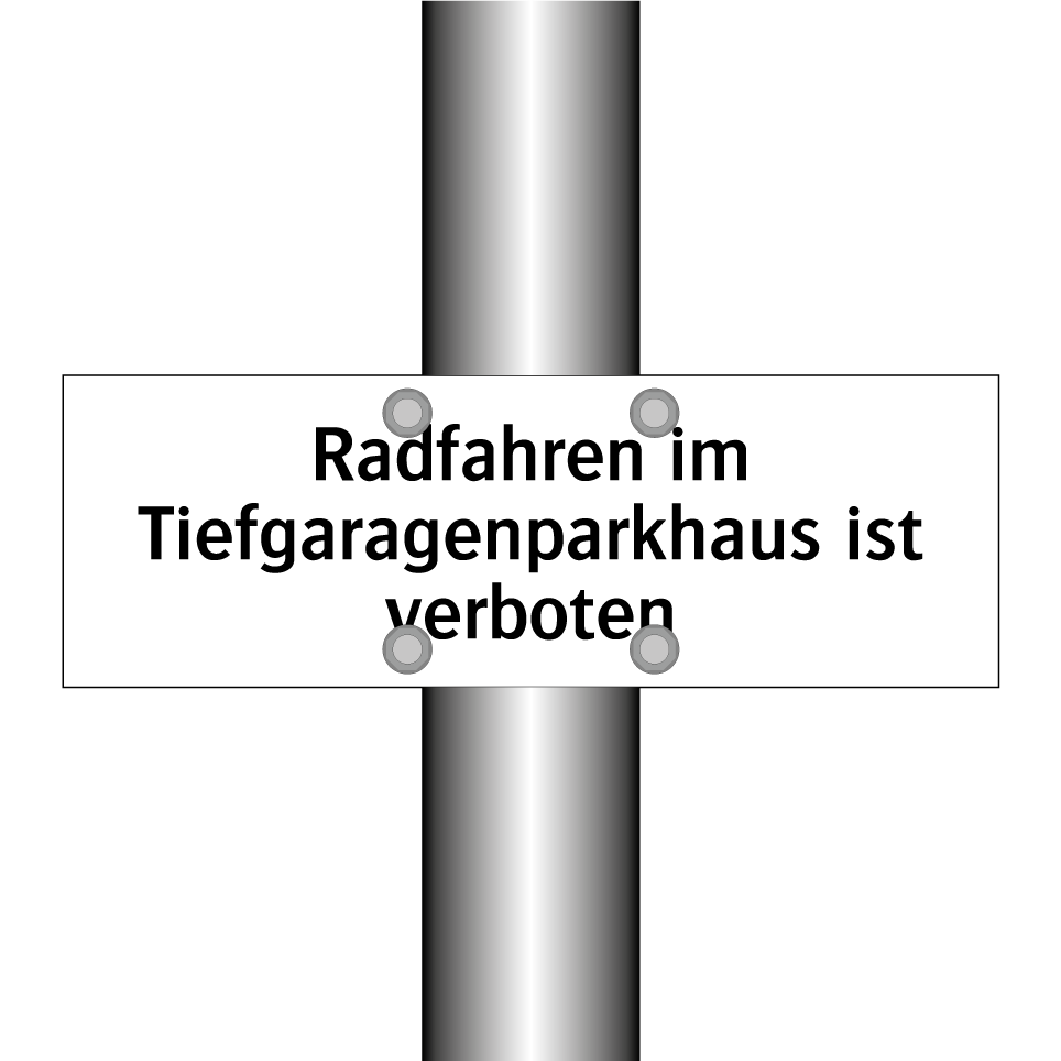Radfahren im Tiefgaragenparkhaus ist verboten