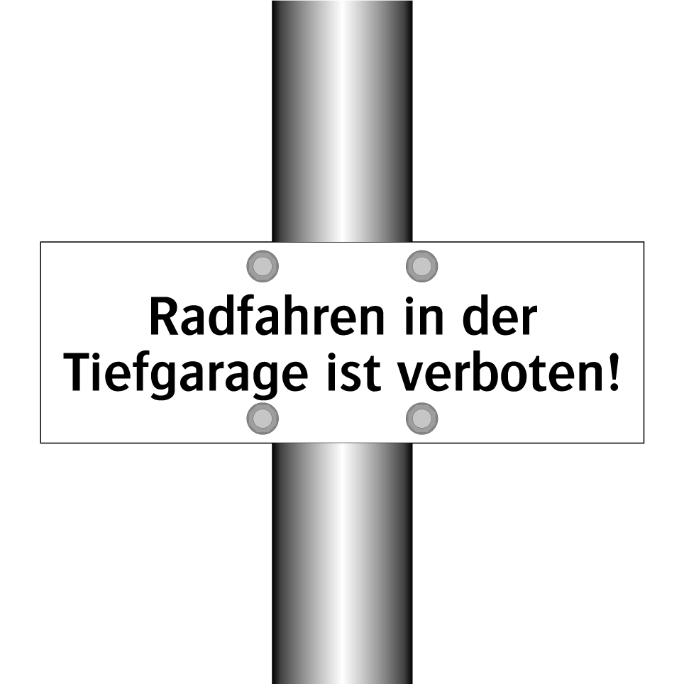 Radfahren in der Tiefgarage ist verboten!