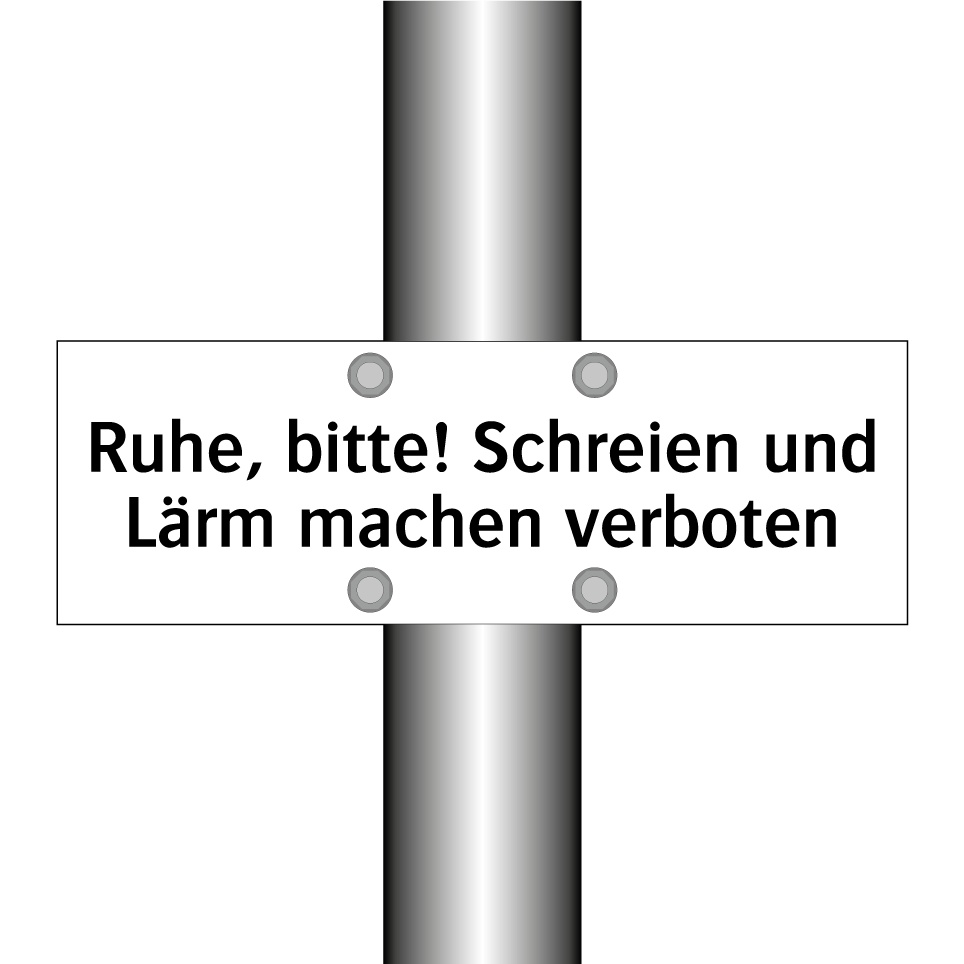 Ruhe, bitte! Schreien und Lärm machen verboten