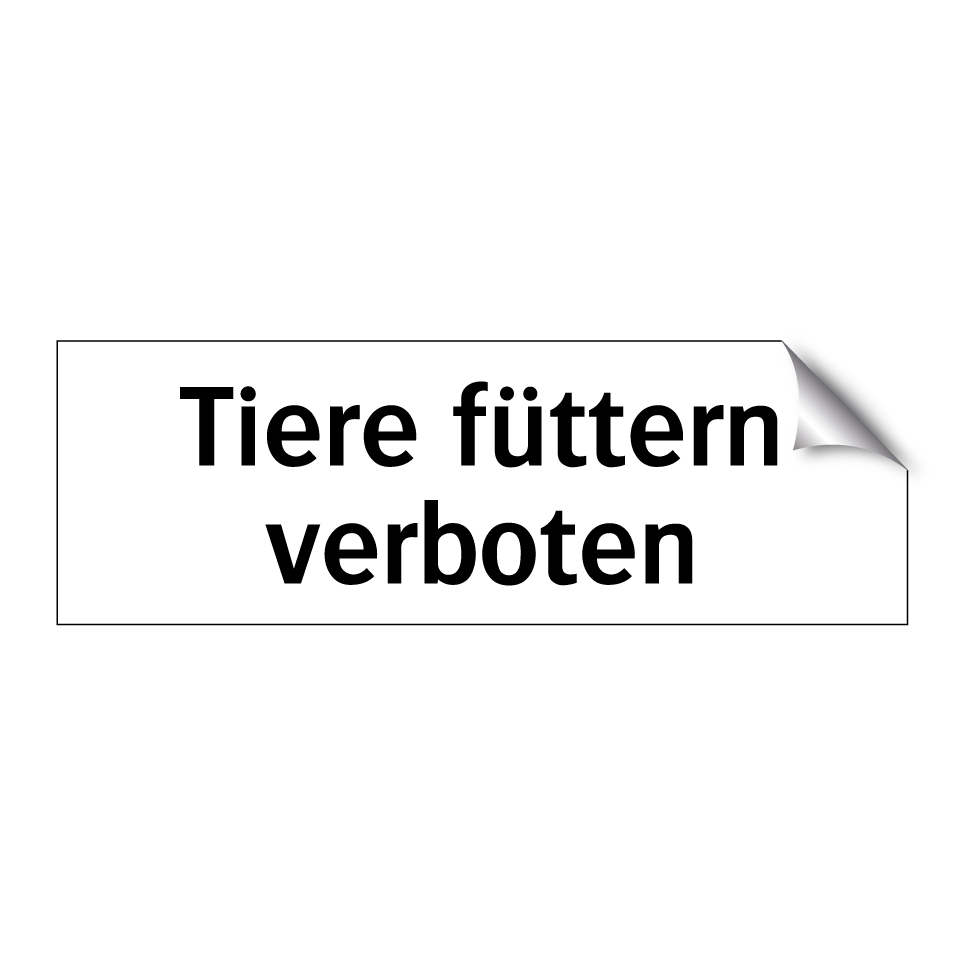 Tiere füttern verboten
