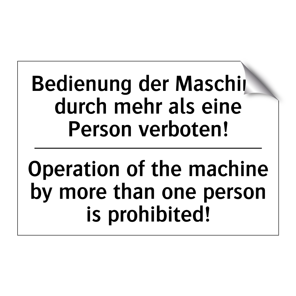 Bedienung der Maschine durch mehr /.../ - Operation of the machine by more /.../