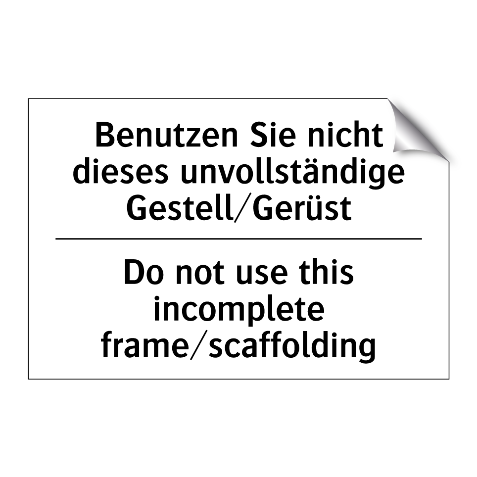 Benutzen Sie nicht dieses unvollständige /.../ - Do not use this incomplete frame/scaffolding/.../