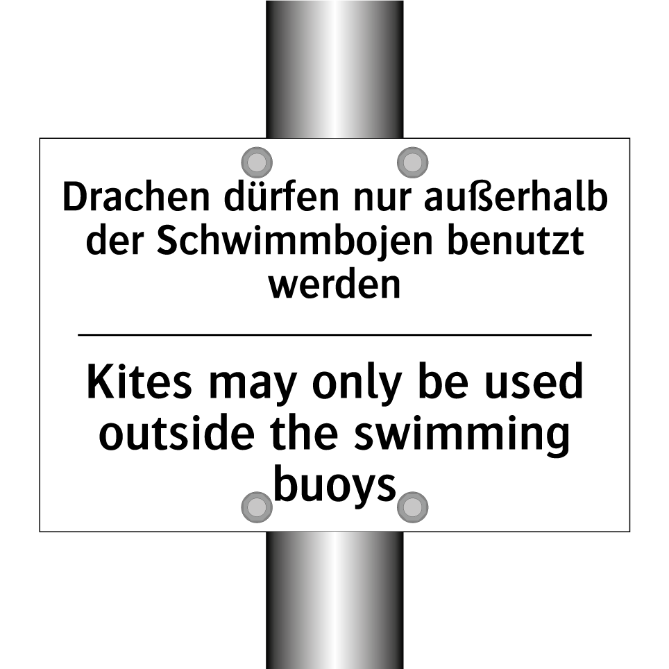 Drachen dürfen nur außerhalb der /.../ - Kites may only be used outside /.../