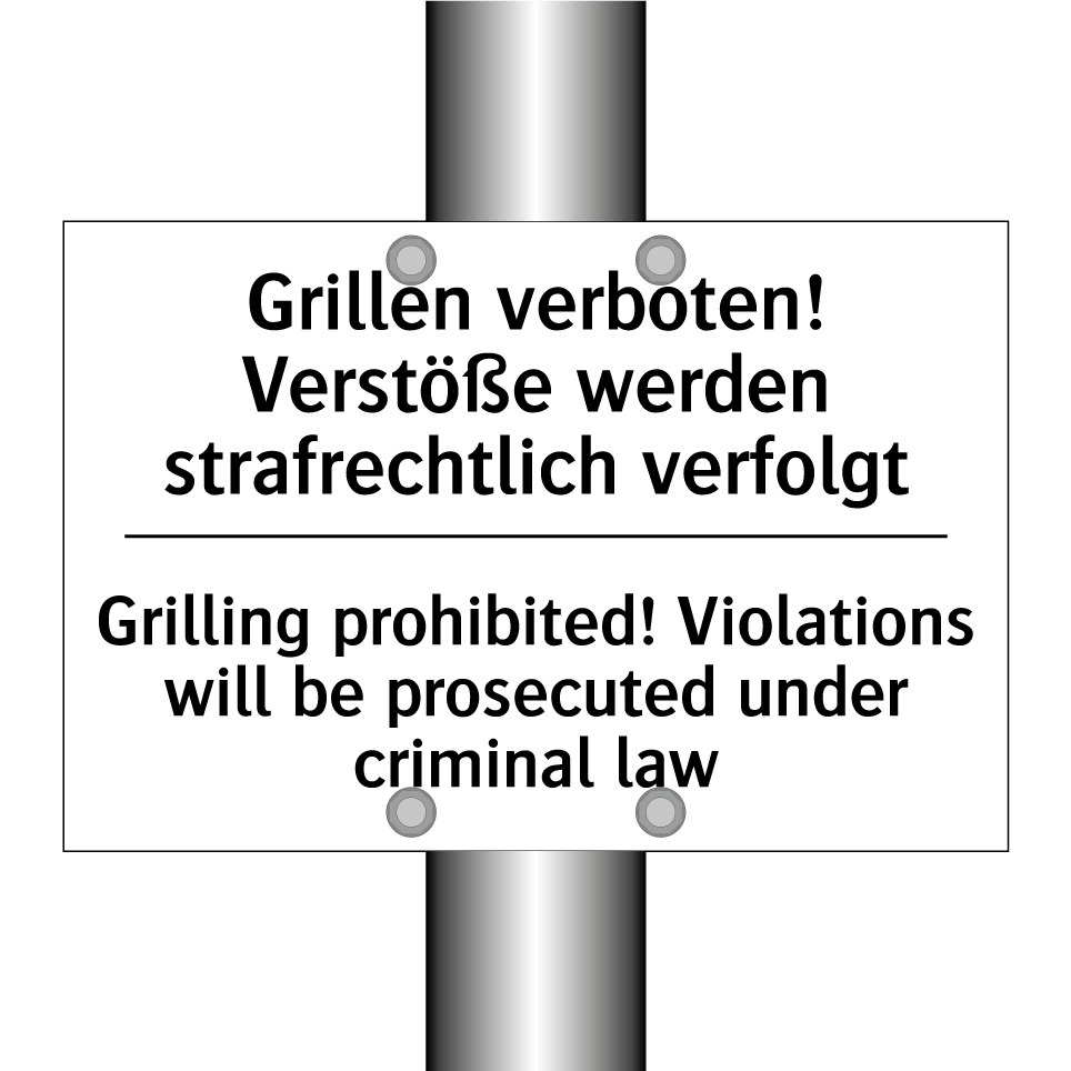 Grillen verboten! Verstöße werden /.../ - Grilling prohibited! Violations /.../