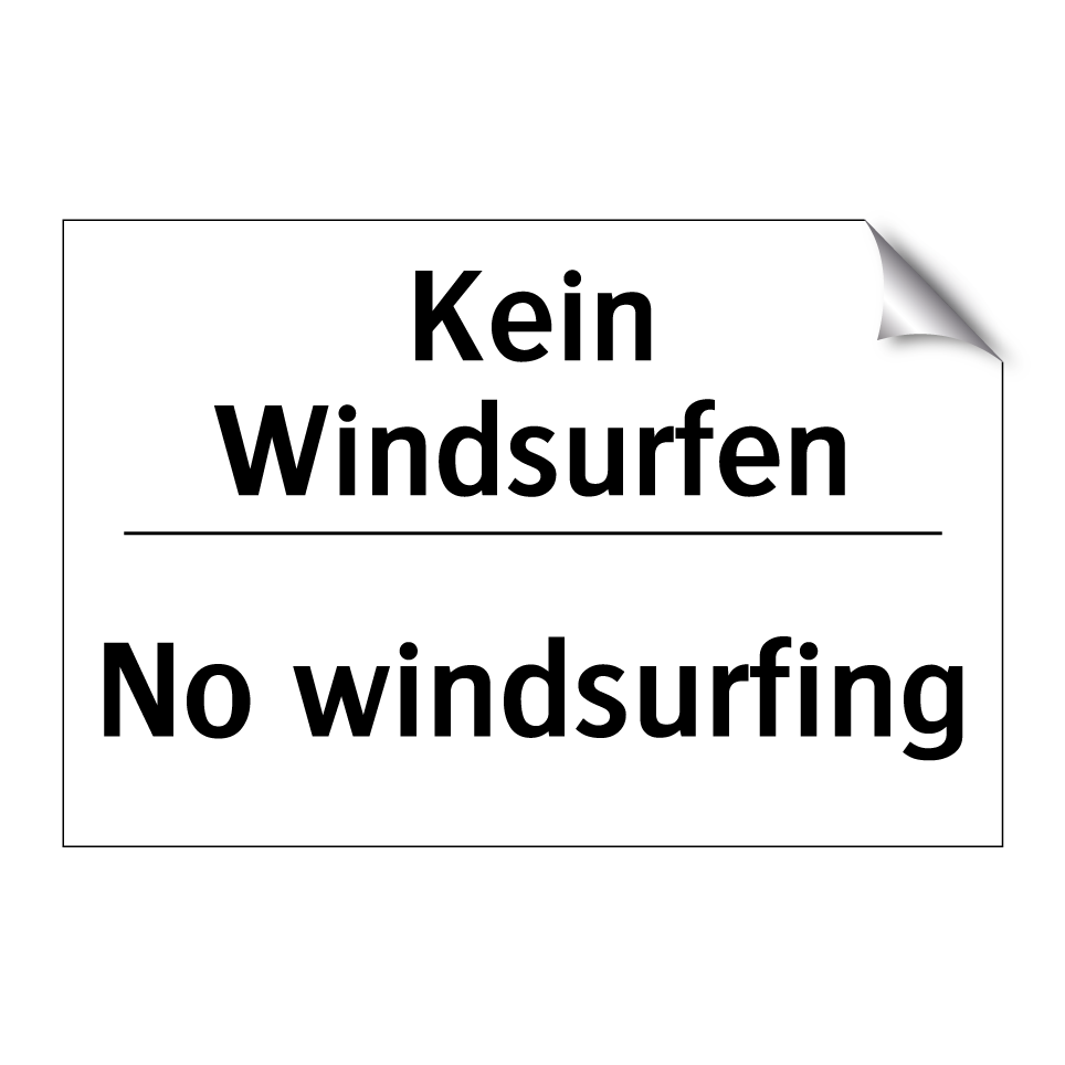 Kein Windsurfen - No windsurfing