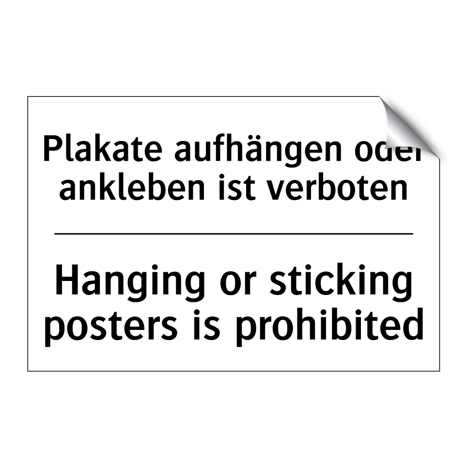 Plakate aufhängen oder ankleben /.../ - Hanging or sticking posters is /.../