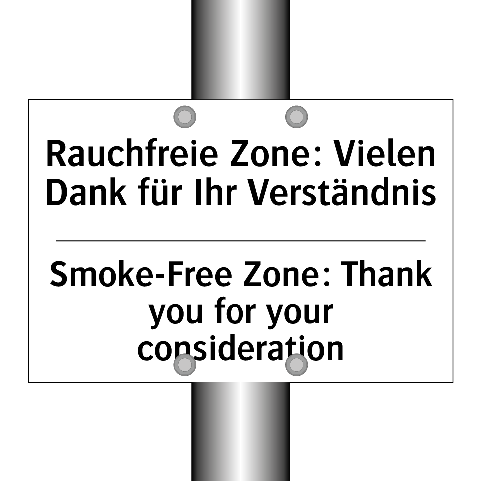 Rauchfreie Zone: Vielen Dank für /.../ - Smoke-Free Zone: Thank you for /.../