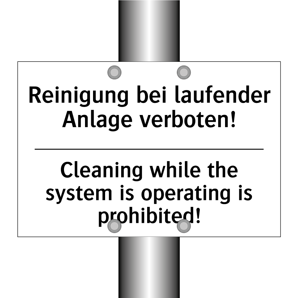 Reinigung bei laufender Anlage /.../ - Cleaning while the system is operating /.../