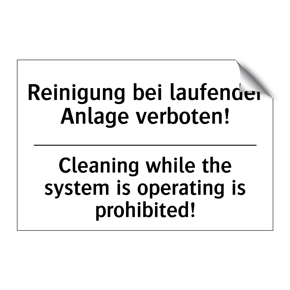 Reinigung bei laufender Anlage /.../ - Cleaning while the system is operating /.../