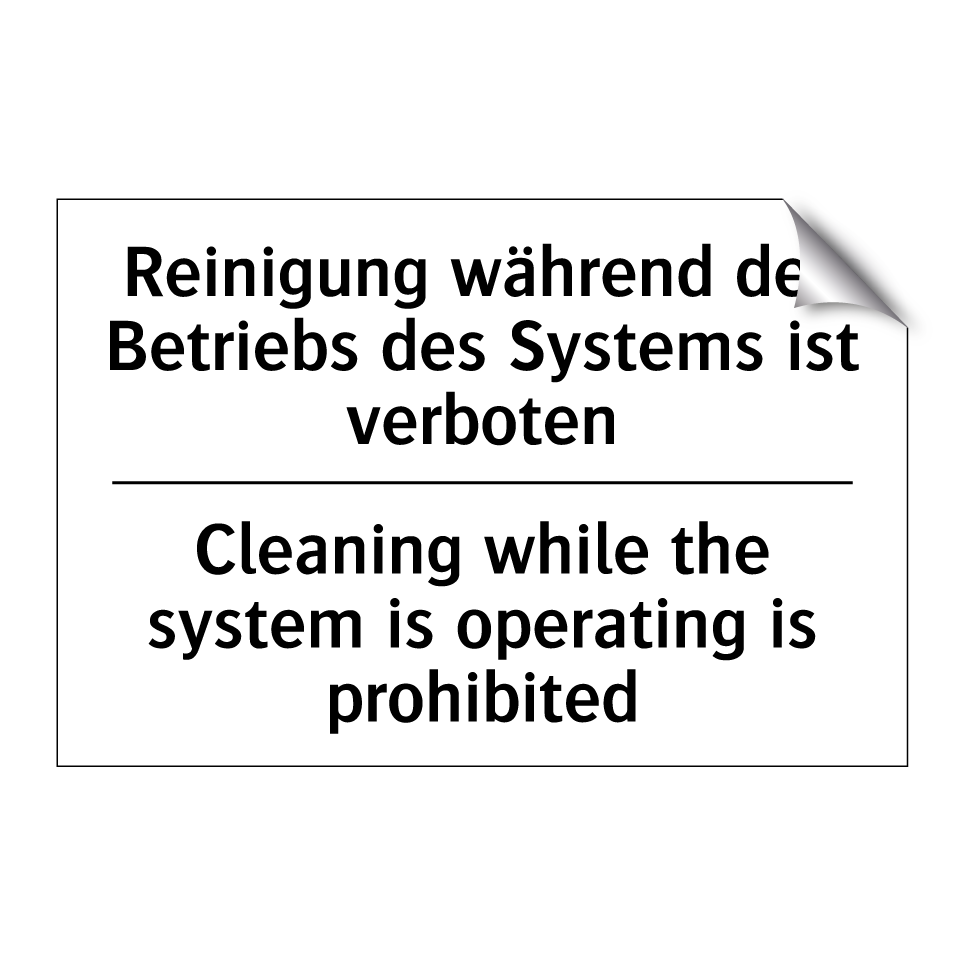Reinigung während des Betriebs /.../ - Cleaning while the system is operating /.../