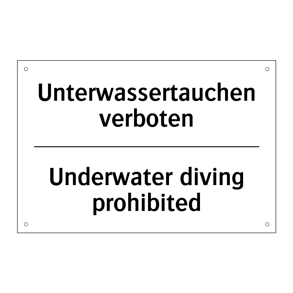 Unterwassertauchen verboten - Underwater diving prohibited