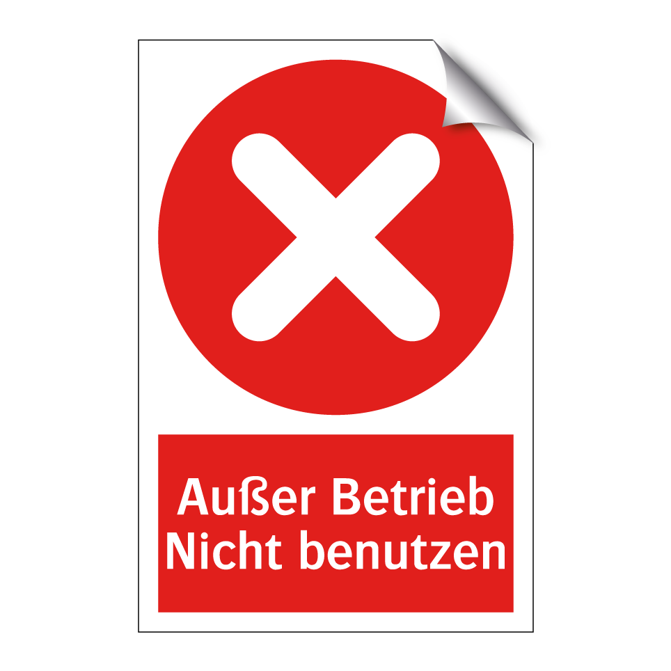 Außer Betrieb Nicht benutzen