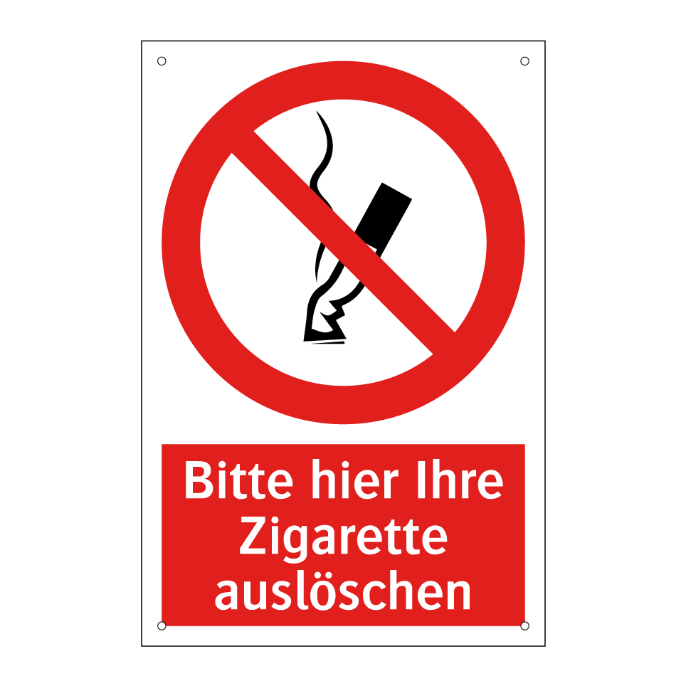Bitte hier Ihre Zigarette auslöschen