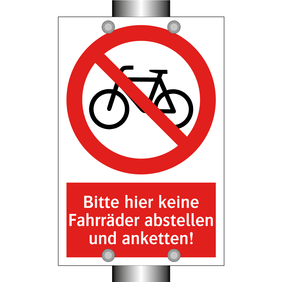 Bitte hier keine Fahrräder abstellen und anketten!