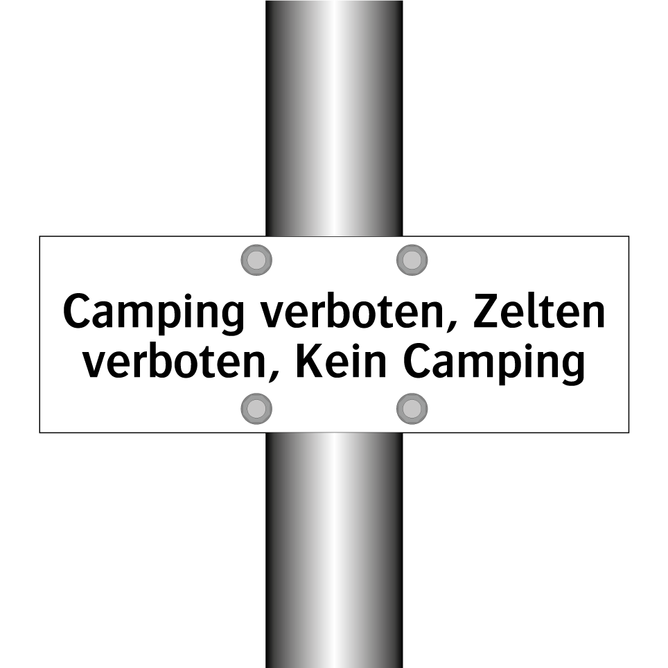 Camping verboten, Zelten verboten, Kein Camping