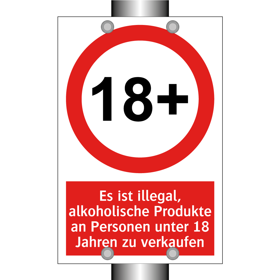 Es ist illegal, alkoholische Produkte an Personen unter 18 Jahren zu verkaufen