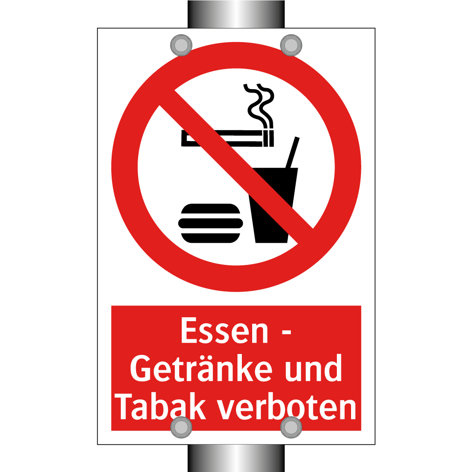 Essen - Getränke und Tabak verboten