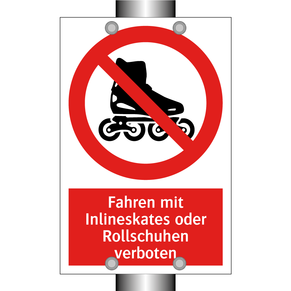 Fahren mit Inlineskates oder Rollschuhen verboten