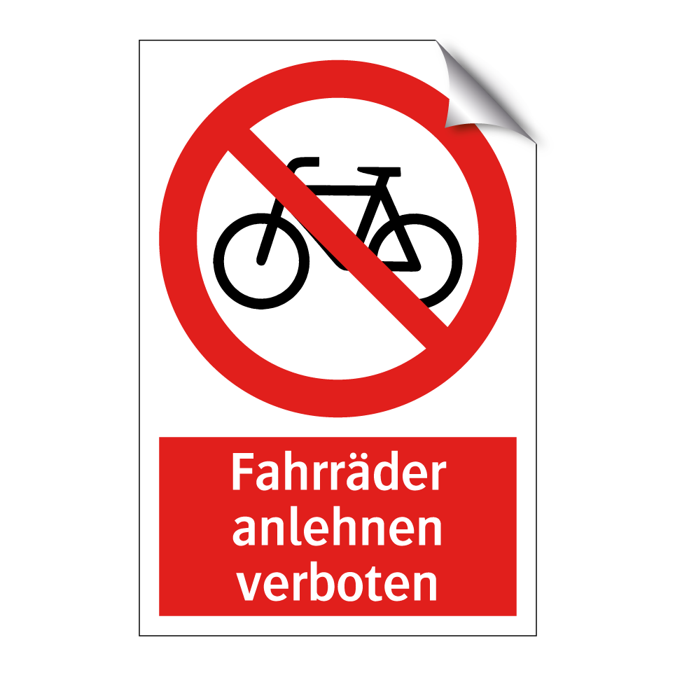 Fahrräder anlehnen verboten