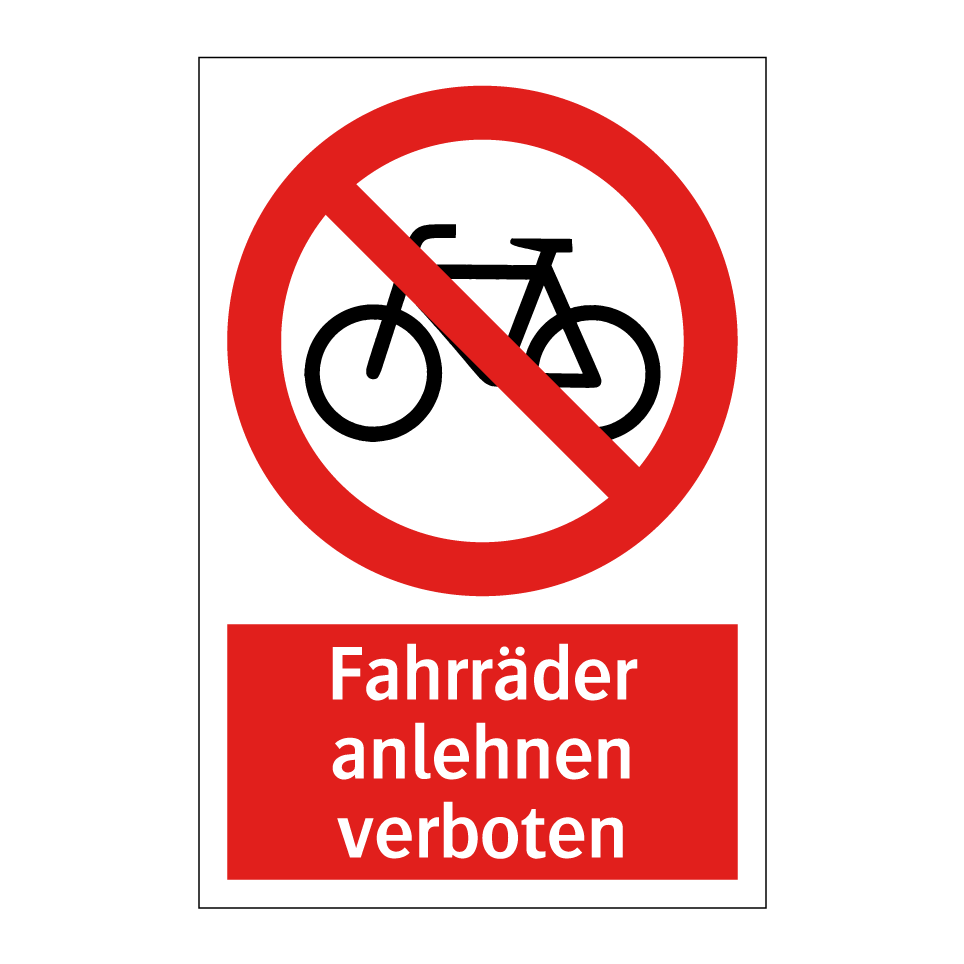 Fahrräder anlehnen verboten