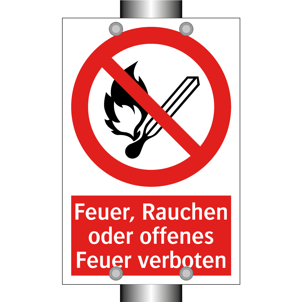 Feuer, Rauchen oder offenes Feuer verboten