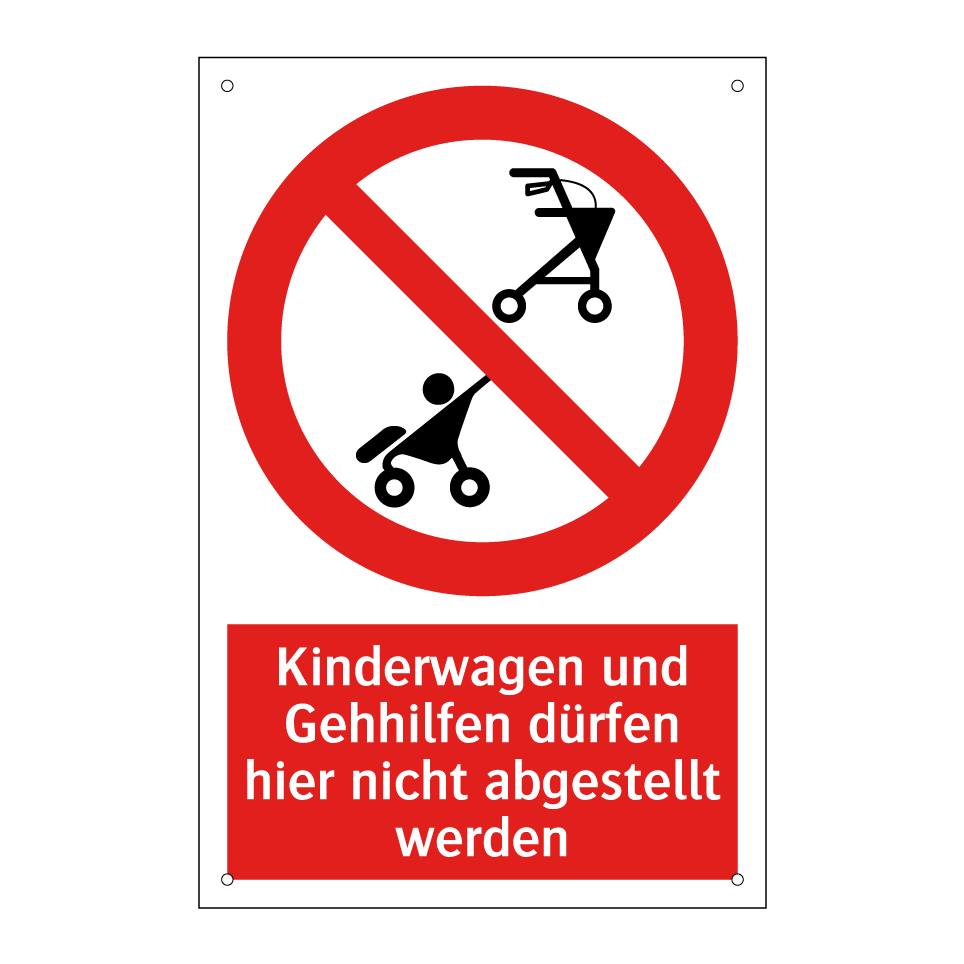 Kinderwagen und Gehhilfen dürfen hier nicht abgestellt werden