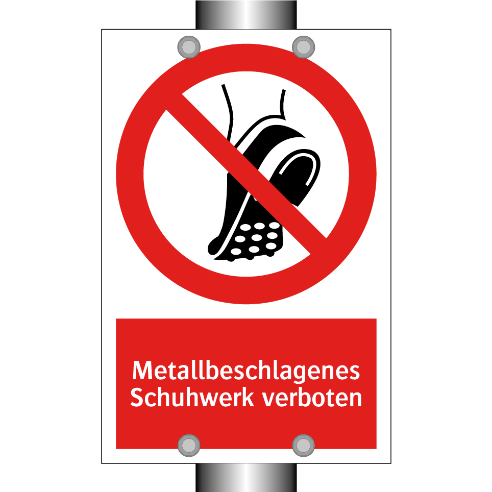 Metallbeschlagenes Schuhwerk verboten