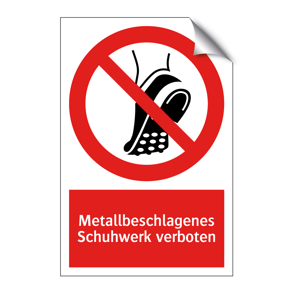 Metallbeschlagenes Schuhwerk verboten