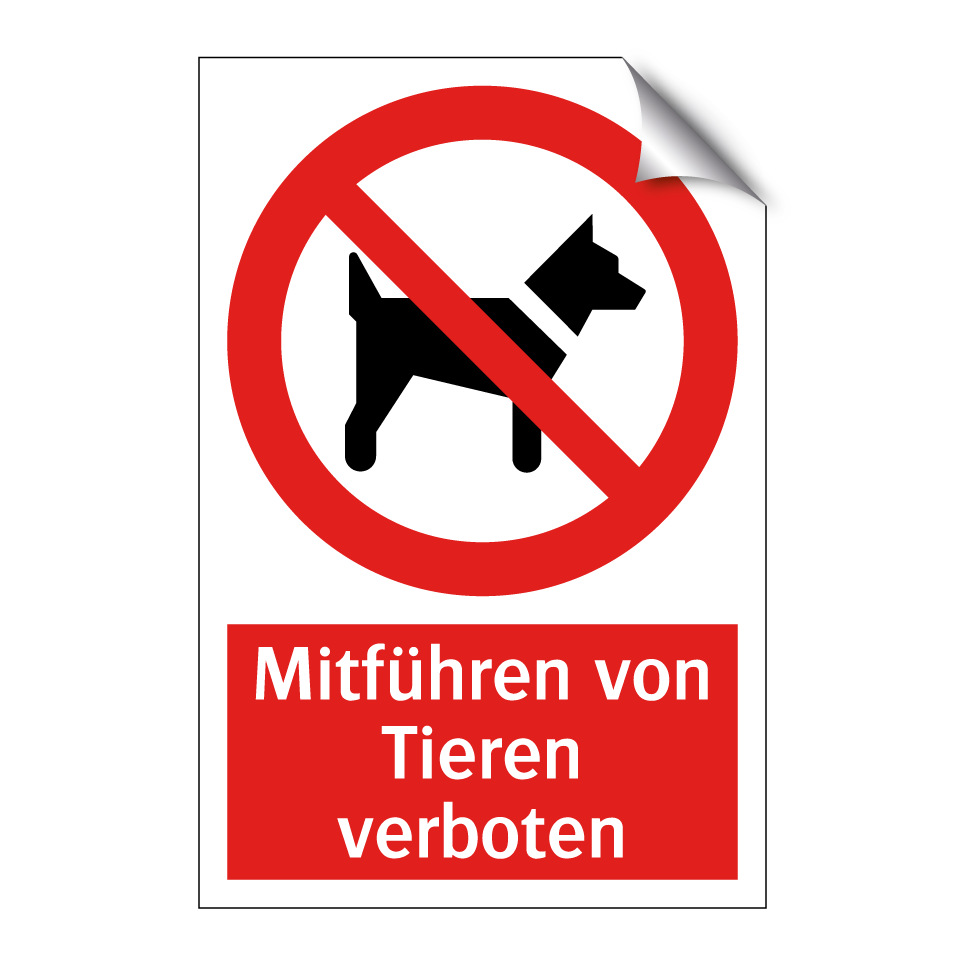 Mitführen von Tieren verboten