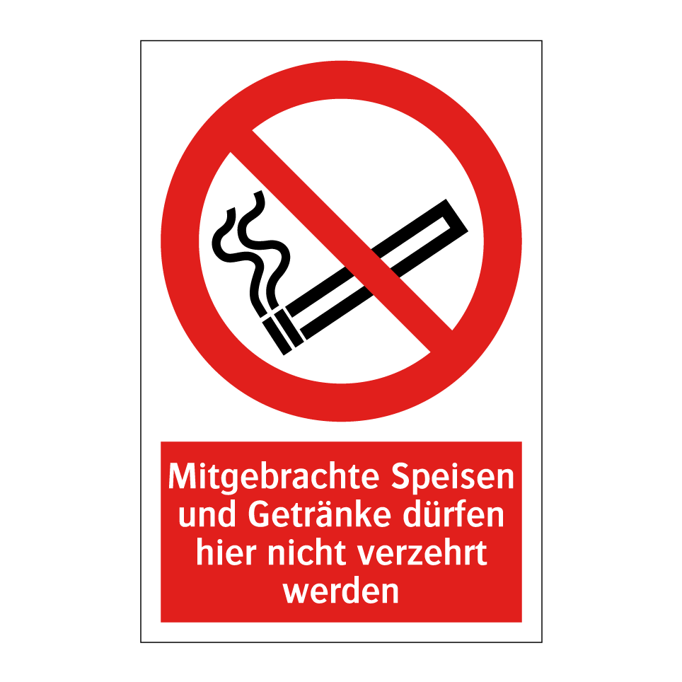 Mitgebrachte Speisen und Getränke dürfen hier nicht verzehrt werden