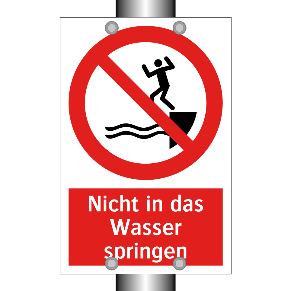 Nicht in das Wasser springen