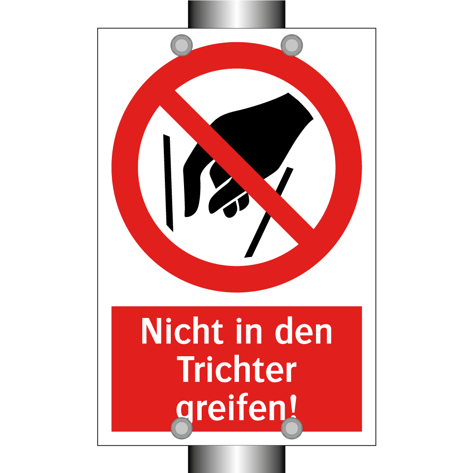 Nicht in den Trichter greifen!