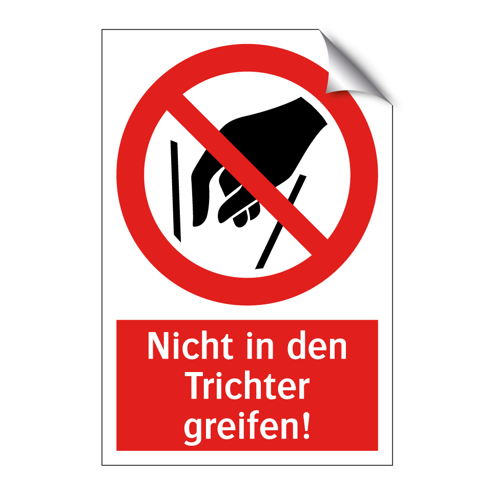 Nicht in den Trichter greifen!