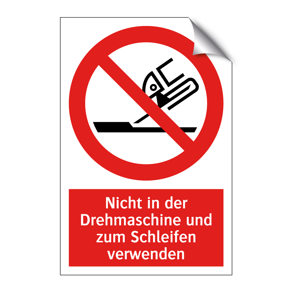 Nicht in der Drehmaschine und zum Schleifen verwenden