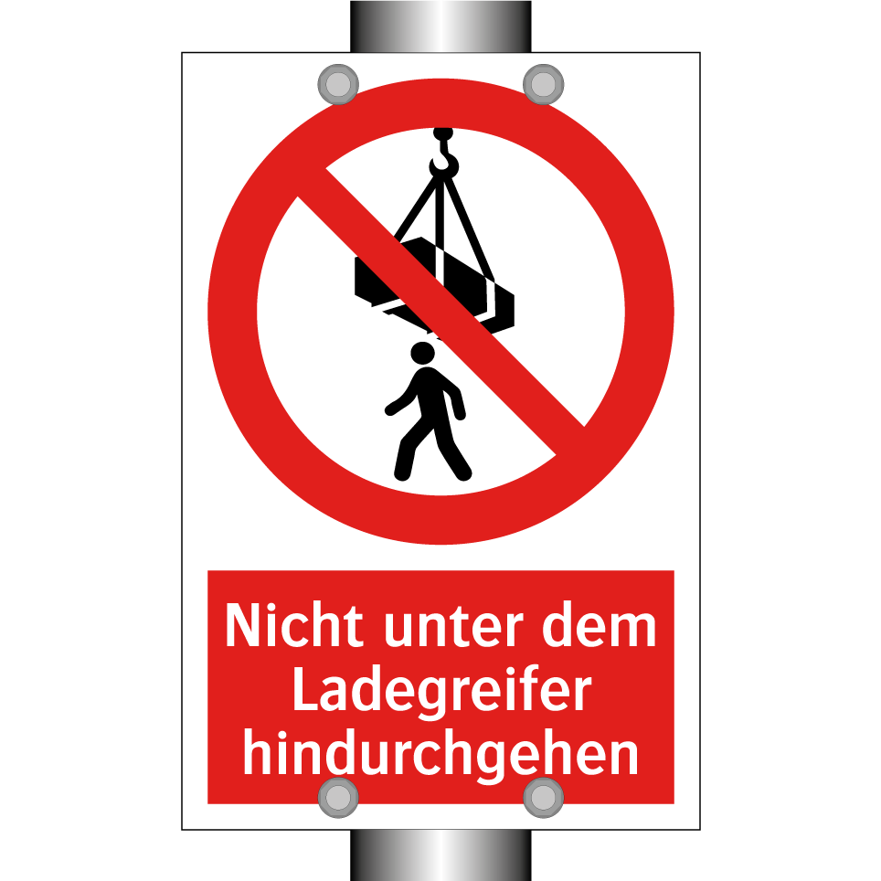 Nicht unter dem Ladegreifer hindurchgehen