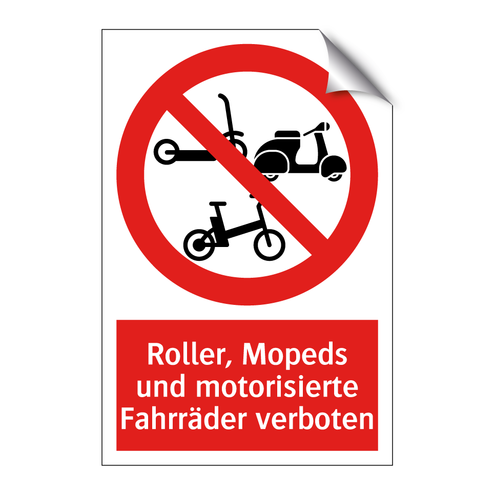 Roller, Mopeds und motorisierte Fahrräder verboten