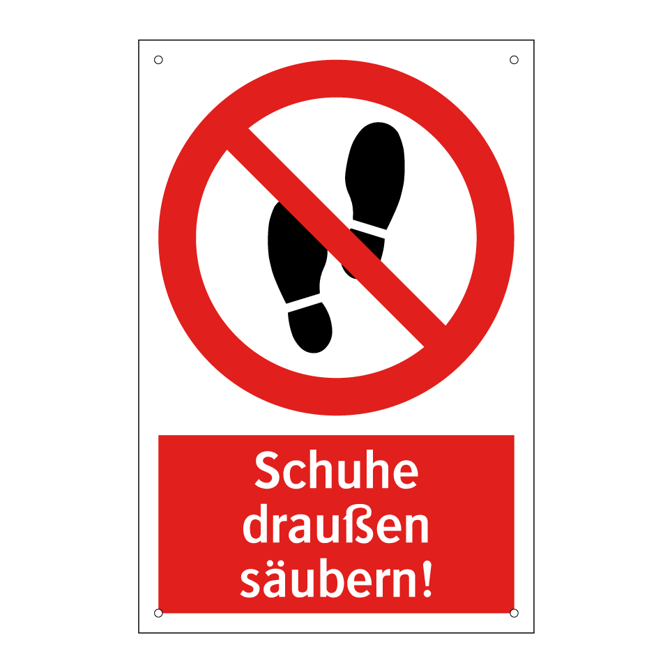 Schuhe draußen säubern!