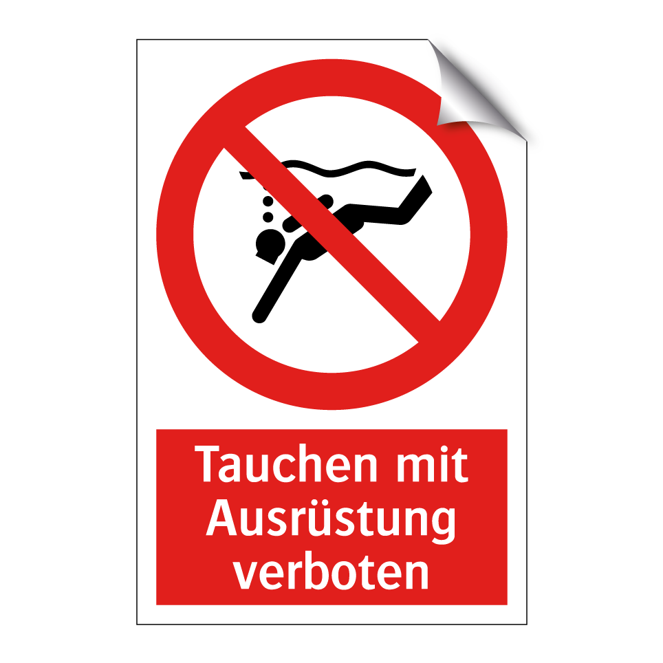 Tauchen mit Ausrüstung verboten