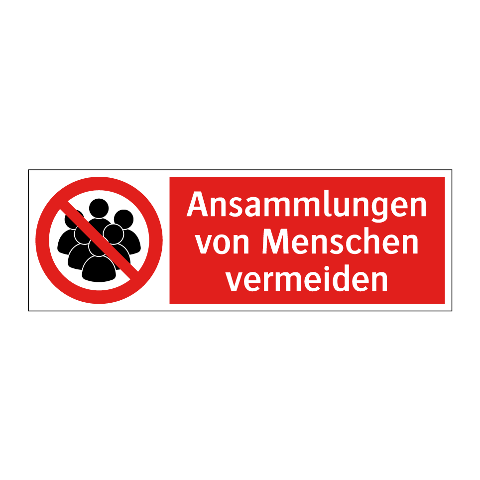 Ansammlungen von Menschen vermeiden