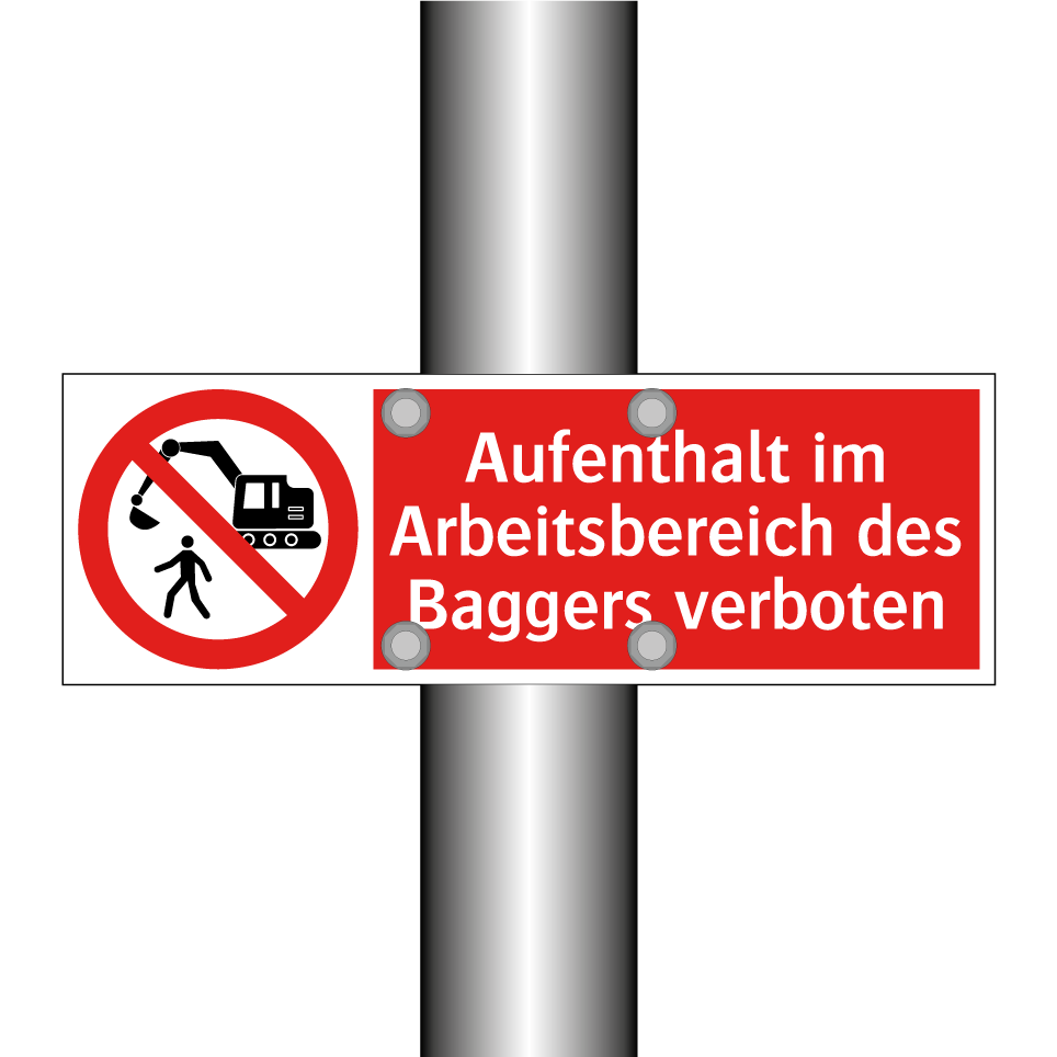 Aufenthalt im Arbeitsbereich des Baggers verboten