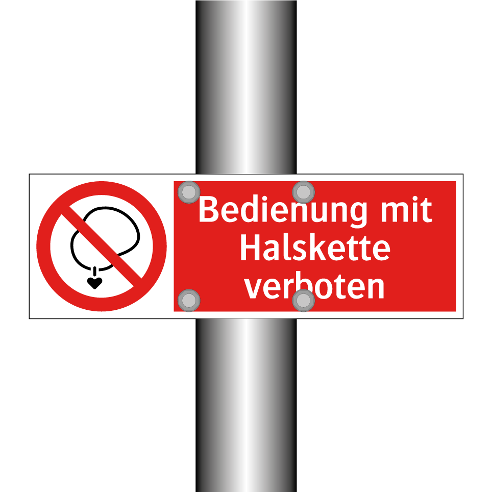 Bedienung mit Halskette verboten