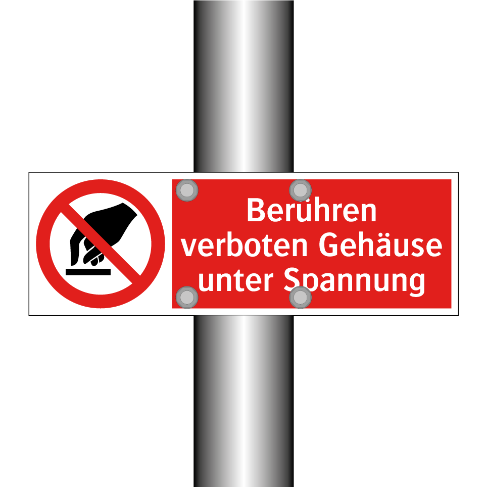 Berühren verboten Gehäuse unter Spannung