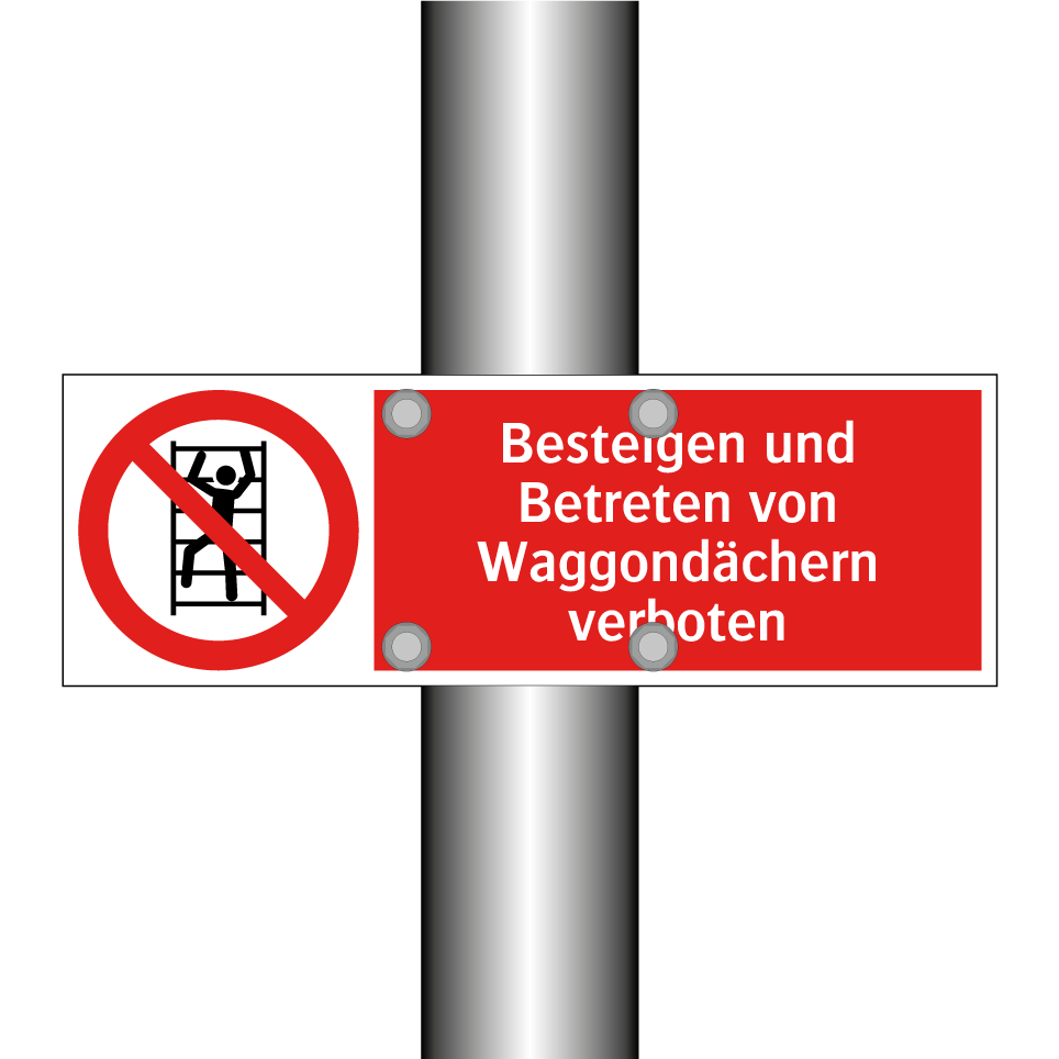 Besteigen und Betreten von Waggondächern verboten