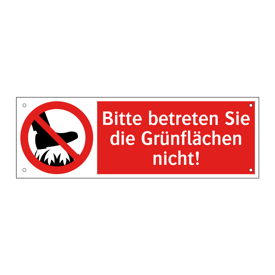 Bitte betreten Sie die Grünflächen nicht!