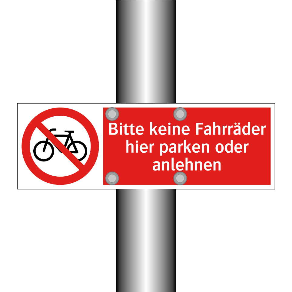 Bitte keine Fahrräder hier parken oder anlehnen