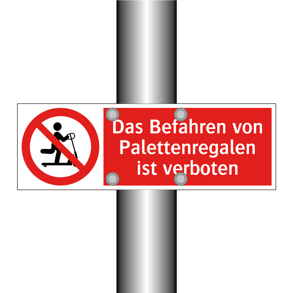 Das Befahren von Palettenregalen ist verboten